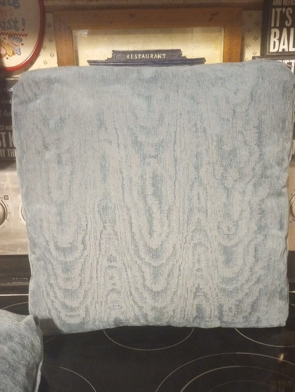 Set of 2 Square 18 Inch Blue Toss Pillows for Couch, Loveseat or Chair